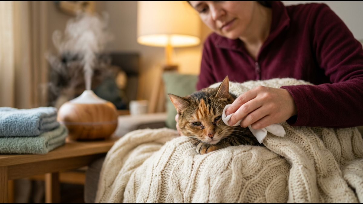 Cat Cold & URI Home Treatment Guide: Symptoms, Recovery, and When to Worry
