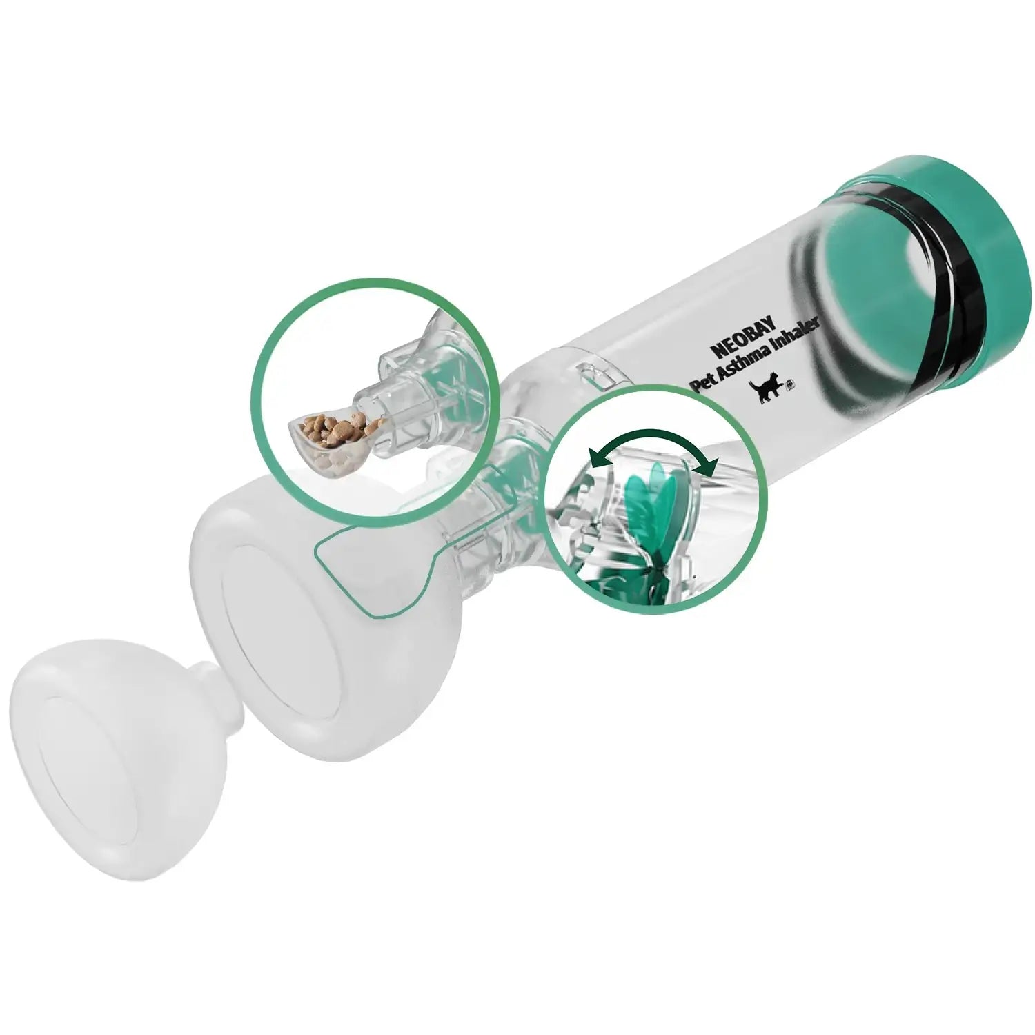 Neobay Cat Aerosol Chamber with Comfort Feeder — Green product kit