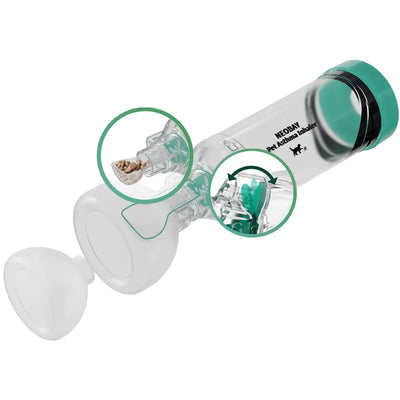 Neobay Cat Aerosol Chamber with Comfort Feeder — Green product kit