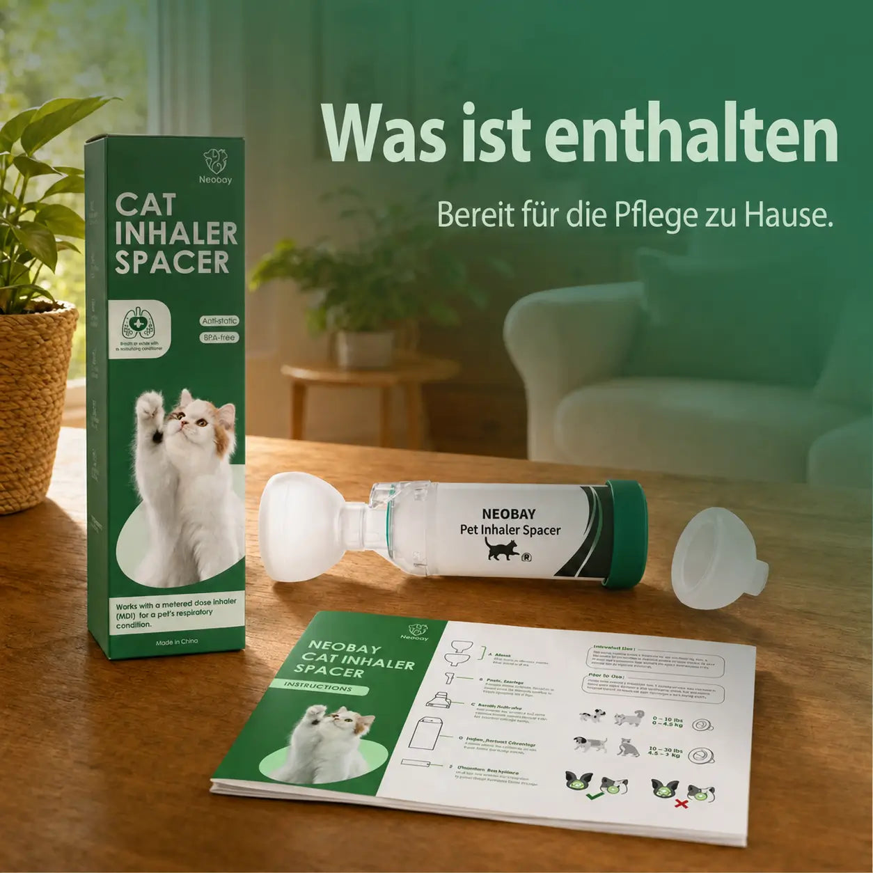 Katzen-Inhalierhilfe mit Aerosolkammer | Neobay