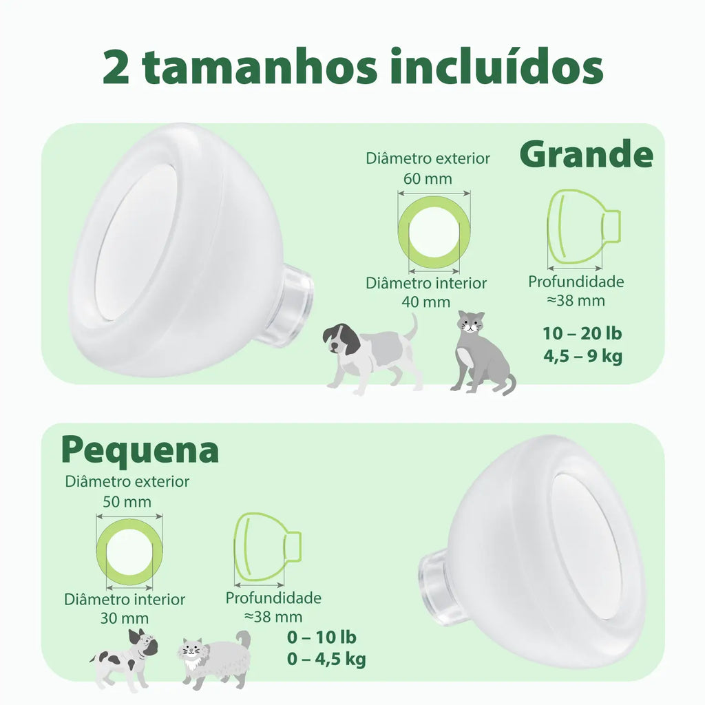 Dois tamanhos de máscara