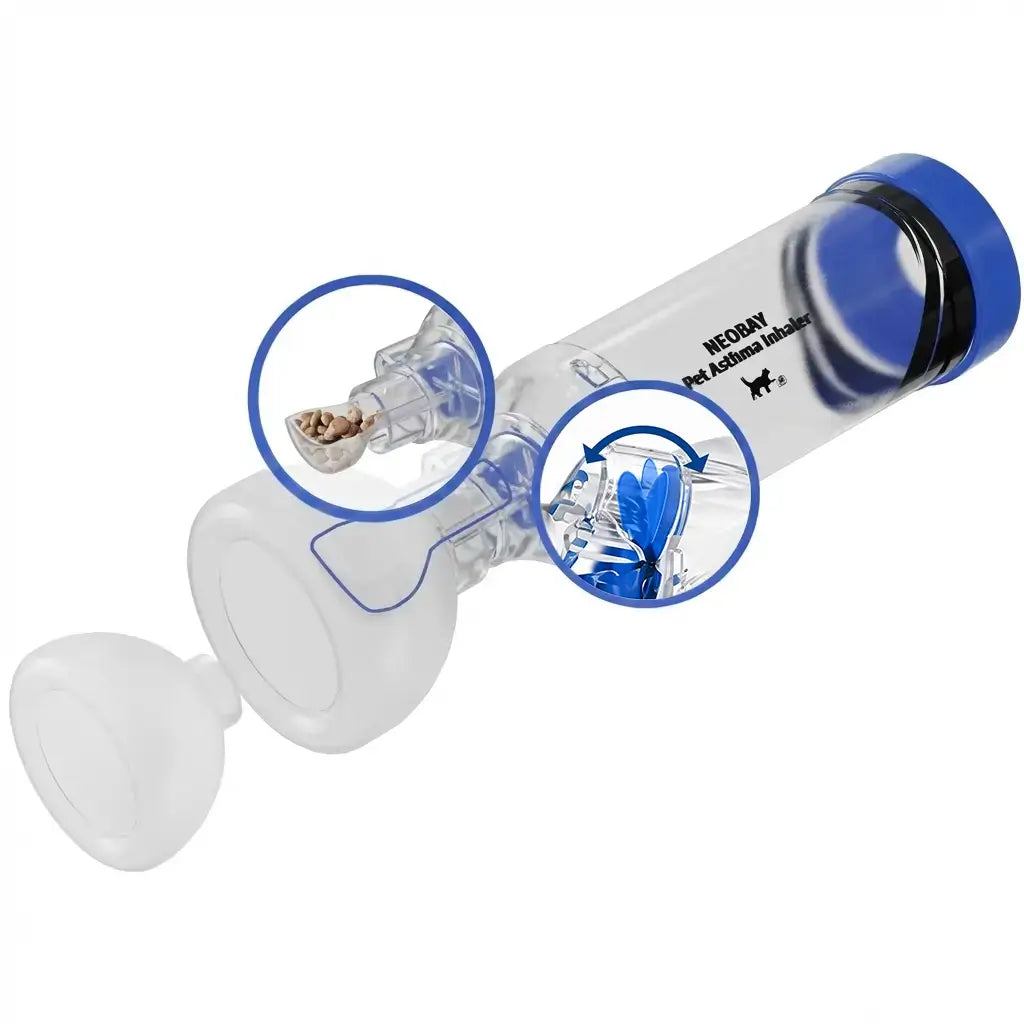 Neobay Cat Inhaler Spacer with Flow Indicator — Blue product kit